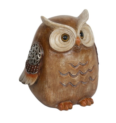 Wood effect owl bird - , figurine