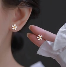 Silver Flower Stud Earrings