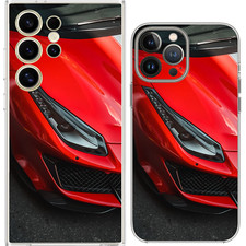 Red Sports Car Sleek Lights