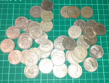 ENGLISH GEORGE V1 ELIZABETH 11 MILLED SHILLINGS COINS DATES BETWEEN 1947 - 1967