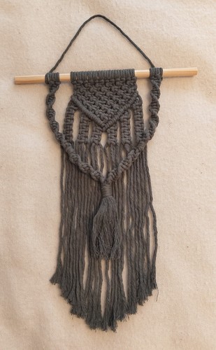 Grey green handmade macrame - grey-green,