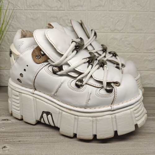 New rock white leather - new,