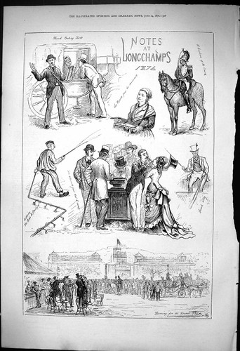 Antique print 1876 longchamps - antique,