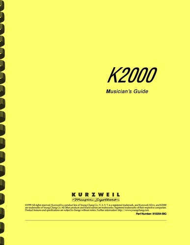 Kurzweil k2000 musician - kurzweil, musician's
