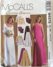 McCalls 4375 Ladies Evening Dress Wedding Prom Party Separates Part Cut Pattern