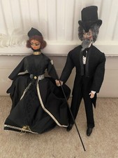 Vintage 1980s Foreign Dolls Ornamental Greece Black Dress Top Hat Tails Souvenir