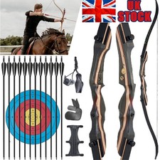 62" Archery Wooden Takedown Recurve Bow RH Adult Target Outdoor Shooting Arrows