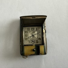 Antique Art Deco 1920s Viso Swiss Purse Watch In Enamelled Case, Silvered Dial