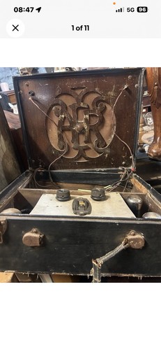 Vintage valve radio - vintage, wooden