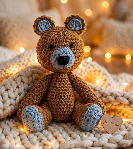 Handmade crochet teddy bear - handmade,