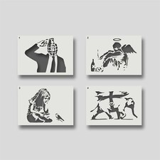 Banksy Stencils for wall art and home decor stencils. SET 4