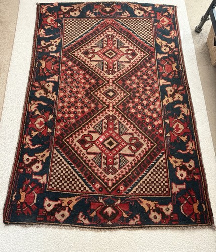 Vintage afghan rug - vintage, 4’x6’