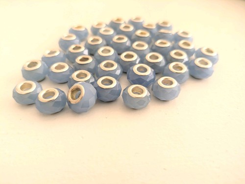 Blue tone european beads - tone,