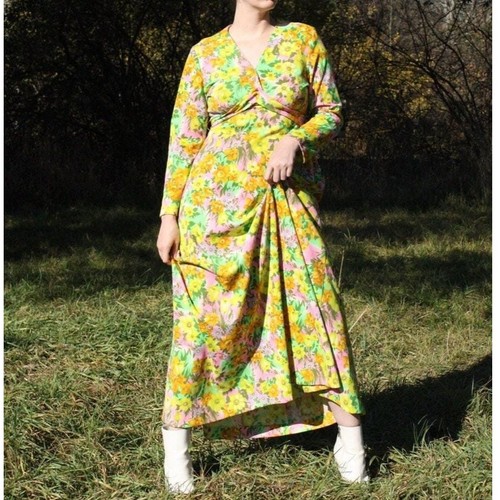 Vintage 70s floral maxi dress - floral,