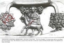 Picture Postcard, Worcester Cathedral, Misericord, Stall 15, North Side