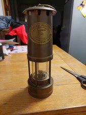 BRASS MINERS LAMP 10" E THOMAS & WILLIAMS ABERDARE WALES