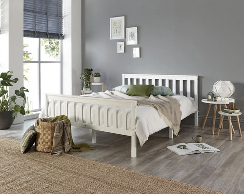 White solid wooden - white, frame