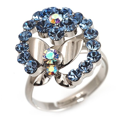 Crystal butterfly and flower - butterfly,