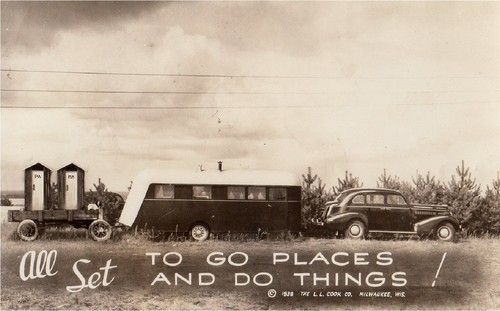 Vintage travel trailer art - trailer,