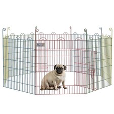 PawHut Pet Playpen Dog Puppy Crate Kennel w/ Door, 60H x156cm