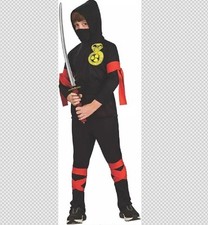 RUBIES FORUM BLACK NINJA SAMURAI WARRIOR BOYS FANCY DRESS COSTUME AGE 8-10