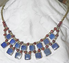 VINTAGE AFGHAN LAPIS NECKLACE KUCHI TRIBAL 53 cms 21 inches