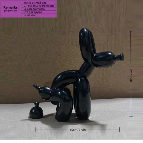 Mini resin balloon dog pooping - balloon,
