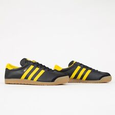adidas Originals BLACK & YELLOW LEATHER TRAINERS BNIBWT UK8.5 EE5724