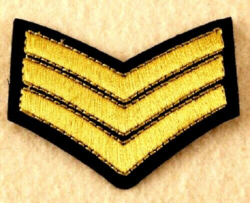 Sergeant stripes patch gold - stripes,