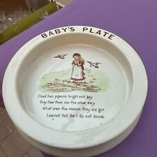 Antique 1891 Grimwade/ G. BROS.  Baby’s Plate "I had two pigeons “ Earthenware