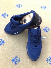Hermes Trainers Sneaker Shoes Miles Blue Leather Suede Fabric UK 7.5 US 8.5 41.5