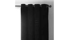 BARGAIN 2 Pairs Habitat Matte Velvet Plain Eyelet Curtains Black - 117cm x 137cm