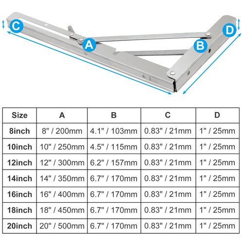 20x folding shelf brackets - 2-20x,