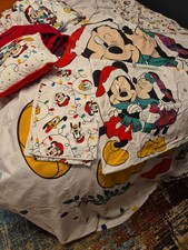 King Size Disney Mickey & Minnie Christmas Duvet Set Cushion Throw Fitted Sheet