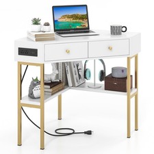 White Triangle Corner Desk