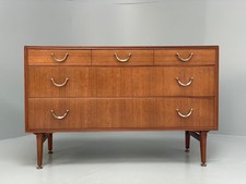 Vintage Meredew Chest Of Drawers Walnut Brass Handles Retro 1960s EB10140 MWOO