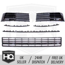 T6 3-Piece Front Grill Gloss Black with Gloss Black Trims - No PS + No Radar