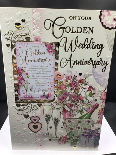 50th golden wedding - golden,