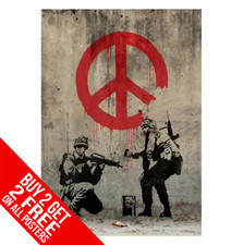 BANKSY SOLDIERS PEACE SIGN