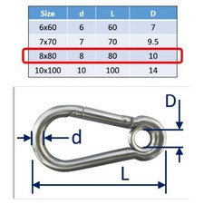Stainless Steel Spring Hook