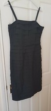 Veni Infantino Black Bandage Ruffle Shift Cocktail Evening Dress Size 14