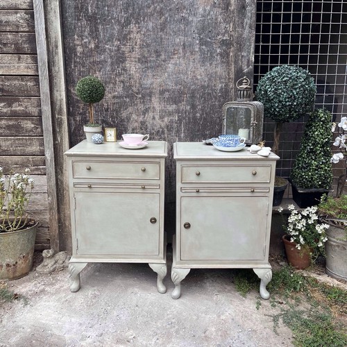 Grey hand painted pair - grey, of