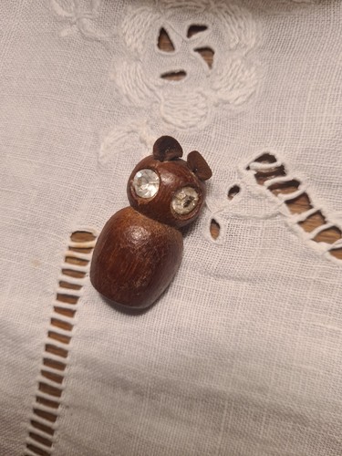 Vintage wooden owl - vintage,