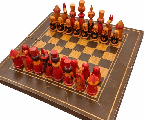 Matryoshka chess set vintage - chess,