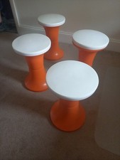 Tam Tam Stool Judge Plastic Camping  Retro Vitage Set Of 4 White Lids Stackable