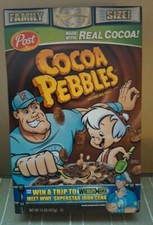 Cocoa Pebbles Cereal Box With