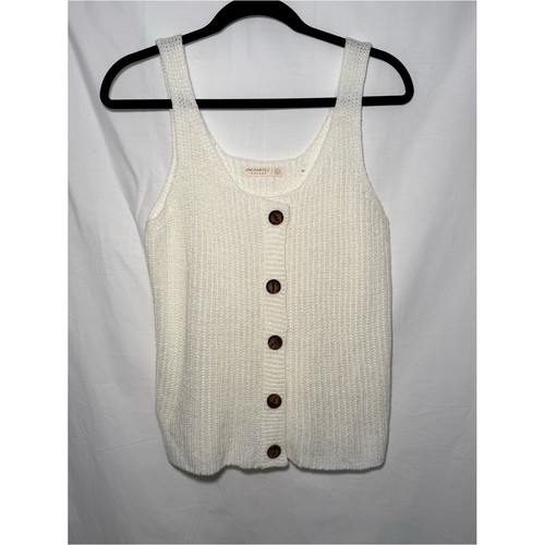 White ribbed knit sweater - knit,