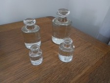 Vintage set of unusual  solid glass apothecary weights 100+200g and 1/2 +1kg