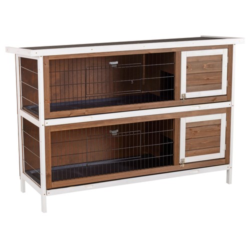 Wooden rabbit hutch w - wooden, w/