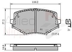 Brake pad front - brake, to
